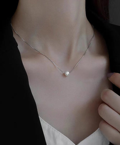 Modern Gold Sterling Silver Overgild Pearl Necklace