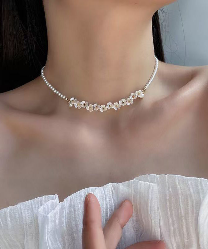 White Alloy Pearl Princess Necklace