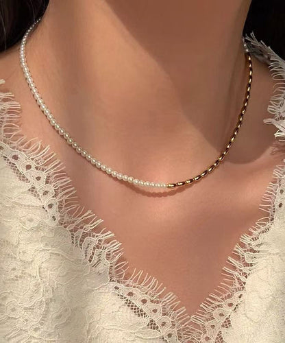 Boutique Colorblock Pearl Gilding Necklace