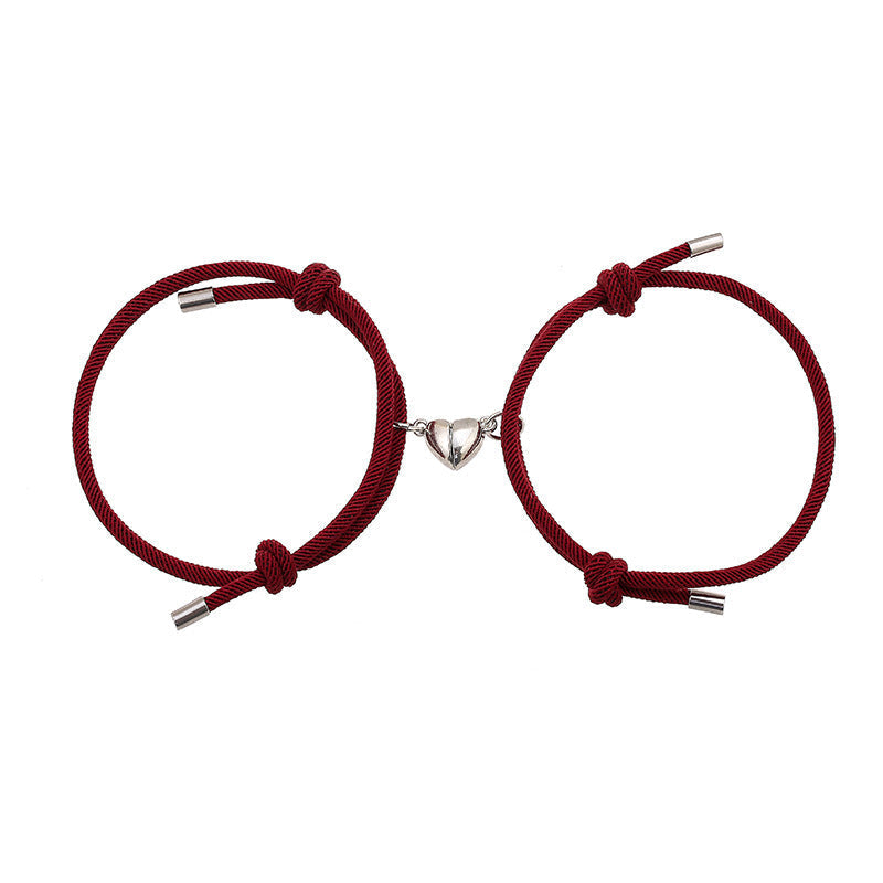 2pcs Love Magnetic Couple String Strength Bracelet