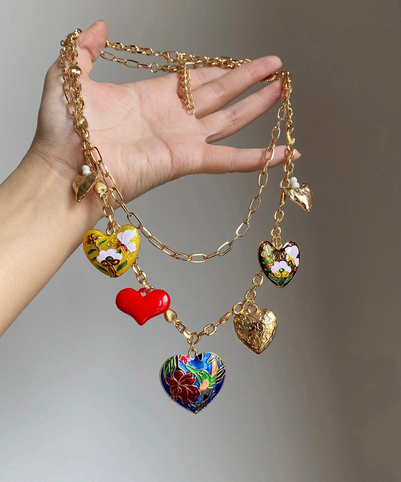 Rainbow Copper Alloy Love Pendant Necklace