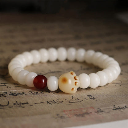 Buddha Stones Natural Bodhi Seed Paw Lucky Cat Bracelet