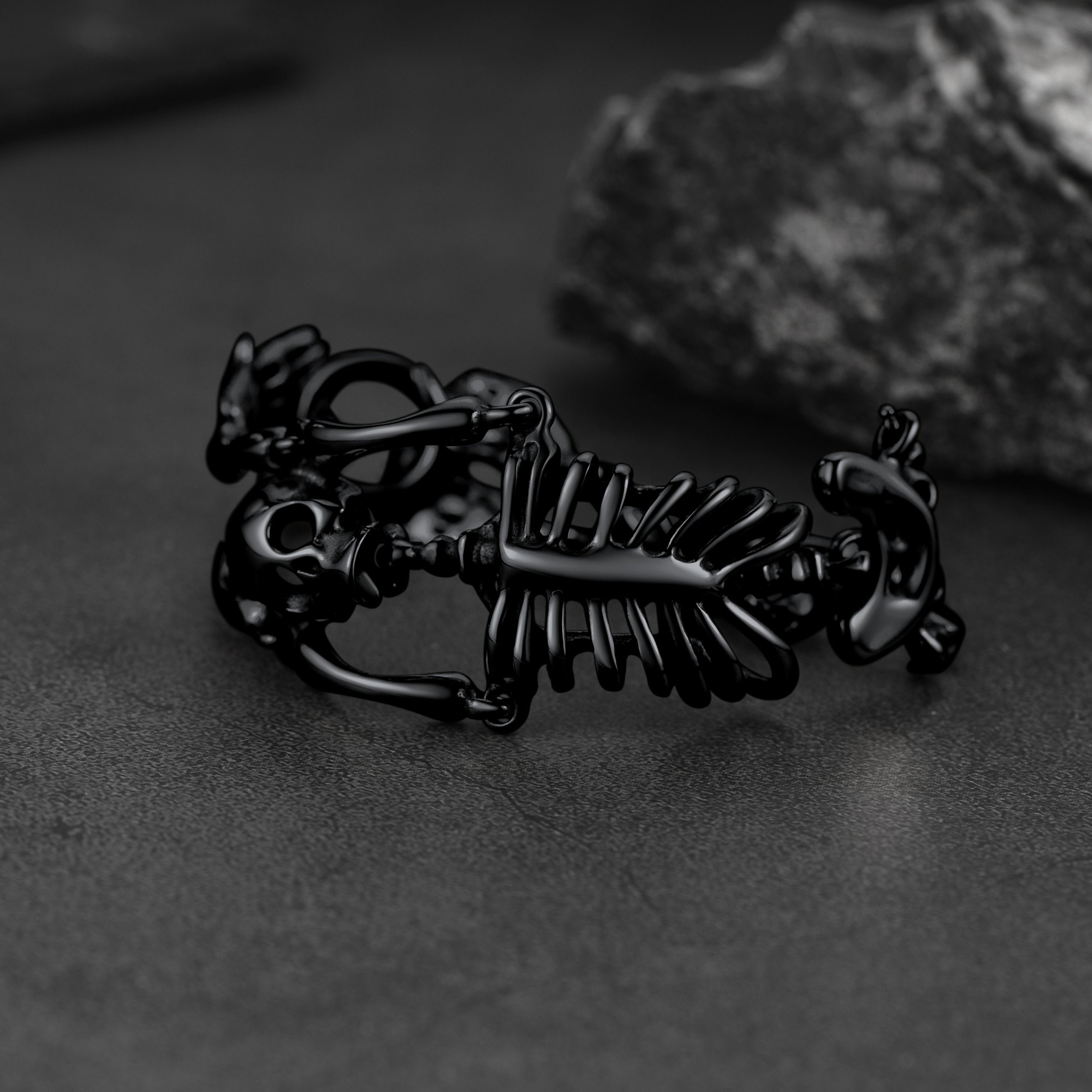 Faithheart Stainless Steel Body Skull Skeleton Bracelet for
