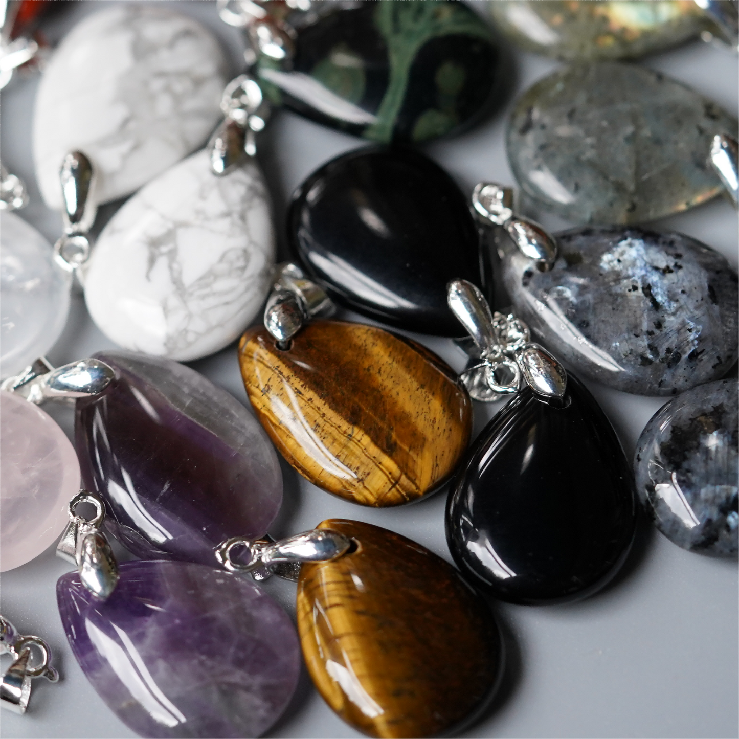 1.0 Inch Mixed Crystal Water Drop Pendant for Healing