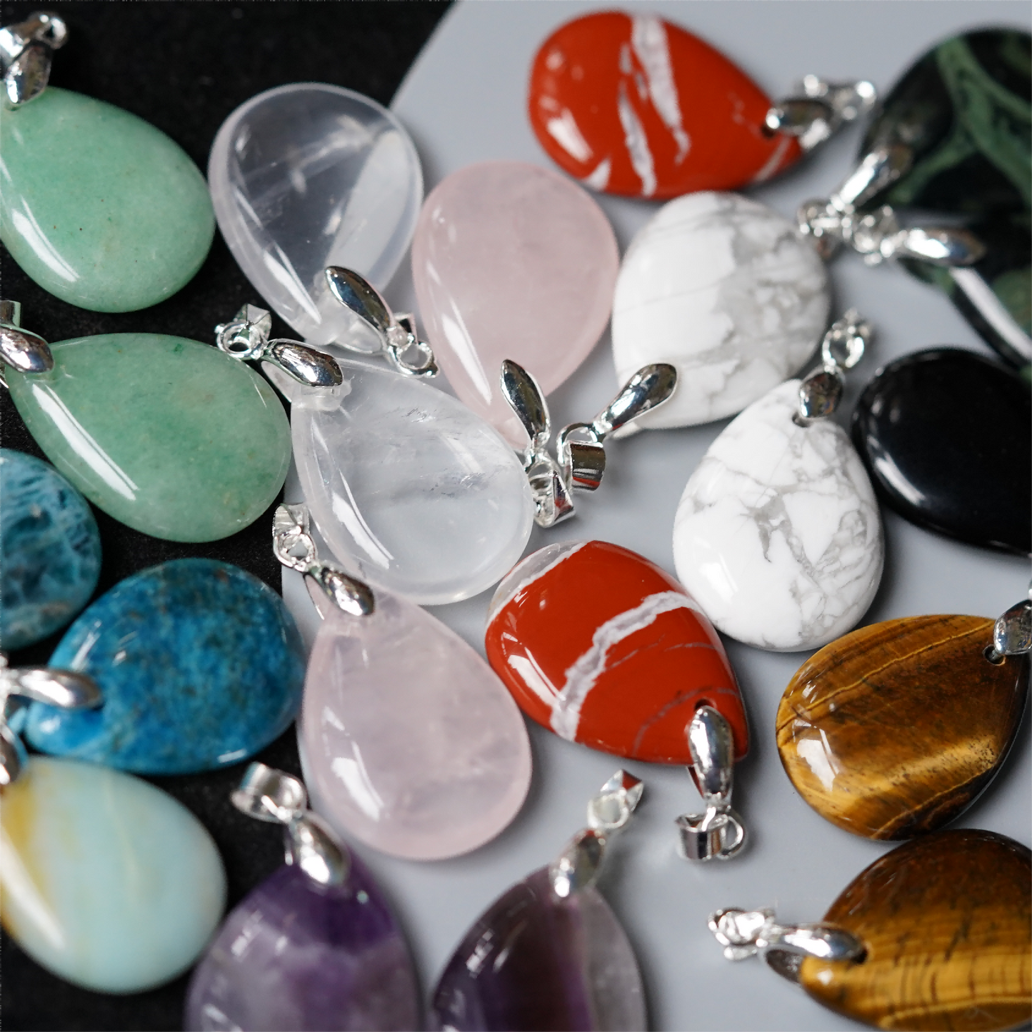 1.0 Inch Mixed Crystal Water Drop Pendant for Healing