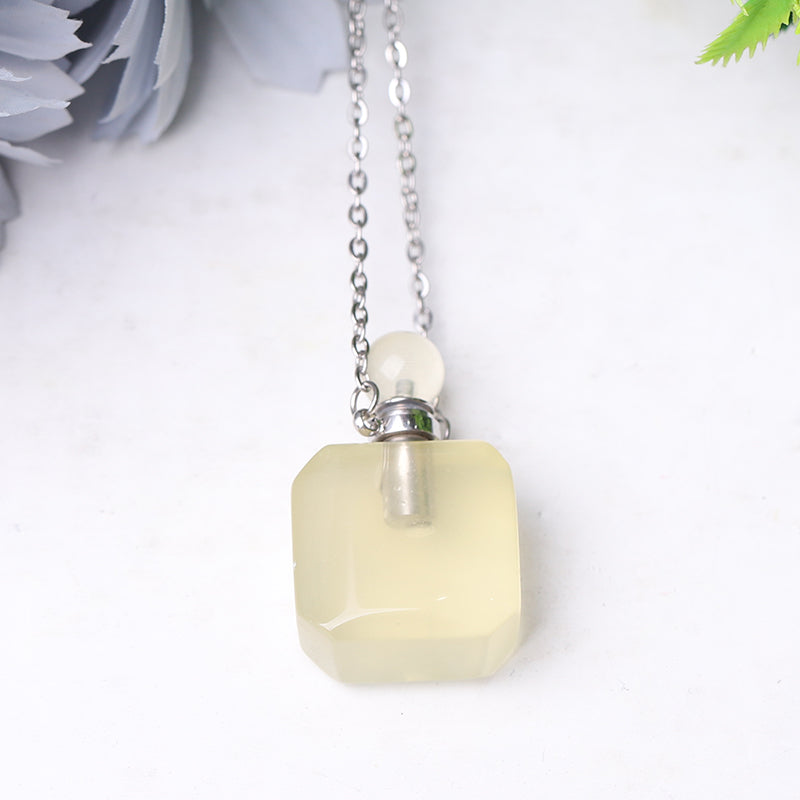 1.4 Inch Tiger Eye Necklace Empty Perfume Bottle Pendant