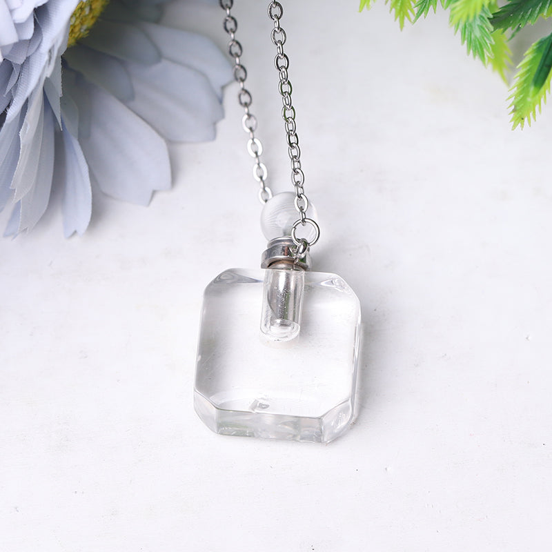 1.4 Inch Tiger Eye Necklace Empty Perfume Bottle Pendant