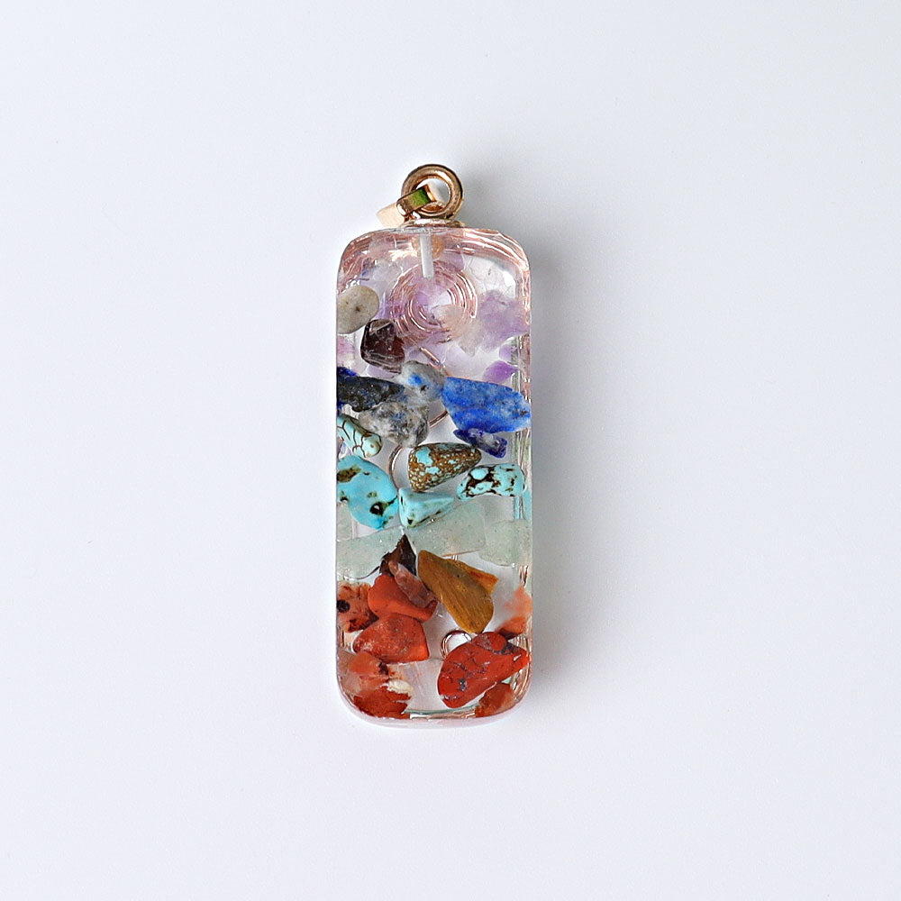 1.8 Inch Chakra Resin Crystal Pendant for Spiritual Healing