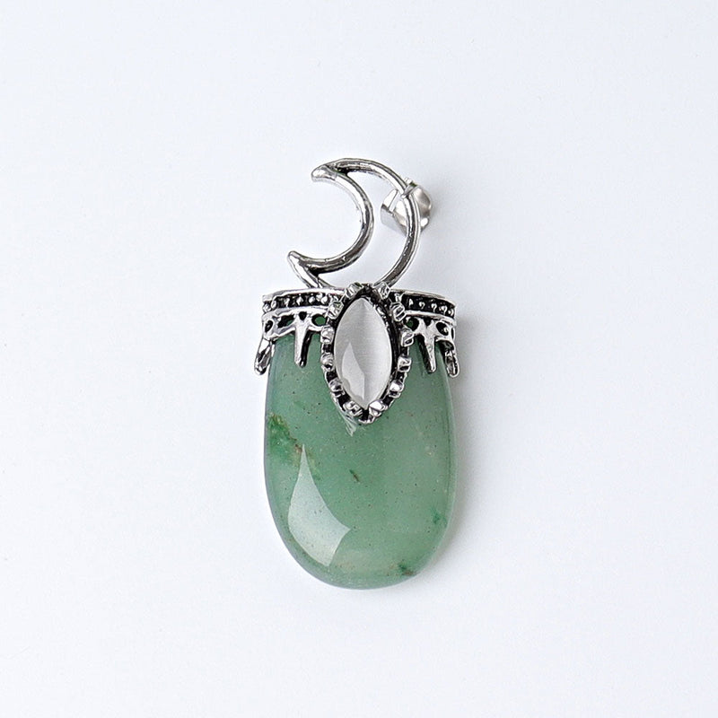 1.8 Inch Crystal Pendant With Moon Symbol | Spiritual Necklace