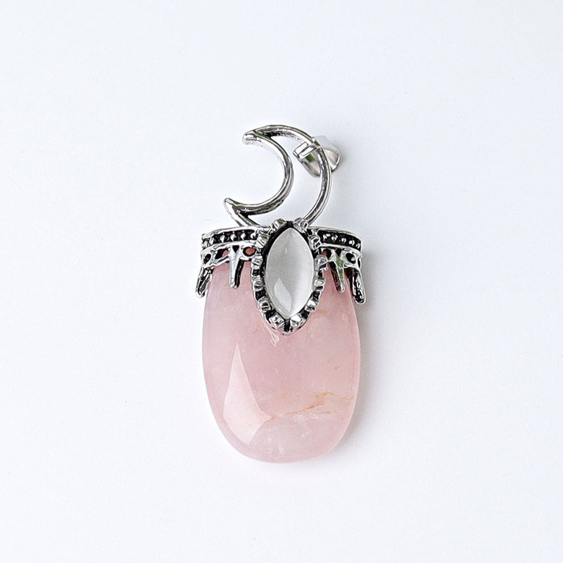 1.8 Inch Crystal Pendant With Moon Symbol | Spiritual Necklace