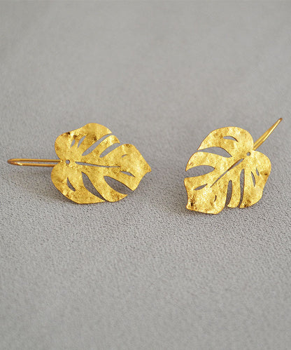 Thanks Giving Day Give Out- Gold Leaf Shape 14k Gold Copper Stud Earrings