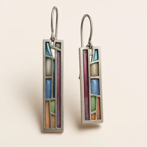 Mosaik Silver Earrings