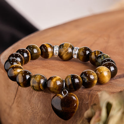 10mm Green Aventurine Love Heart Balance Bracelet