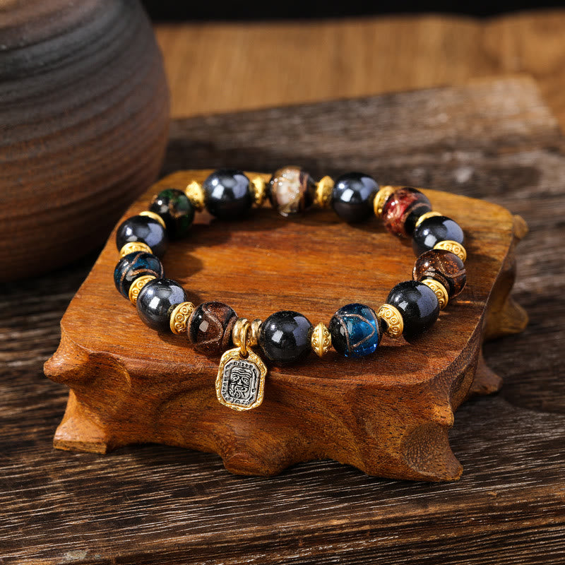 10mm Liuli Glass Lucky Zakiram Wealth Bracelet
