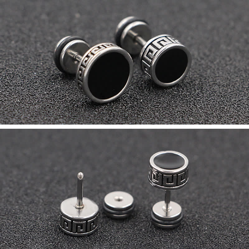 10mm Titanium Steel Balance Spiritual Earrings for