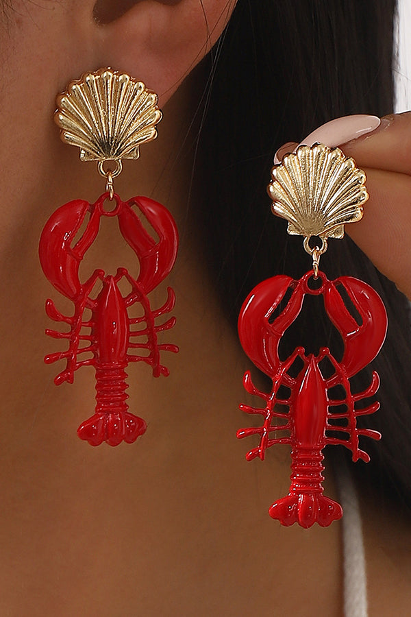 Lobster Holiday Earrings and Necklace