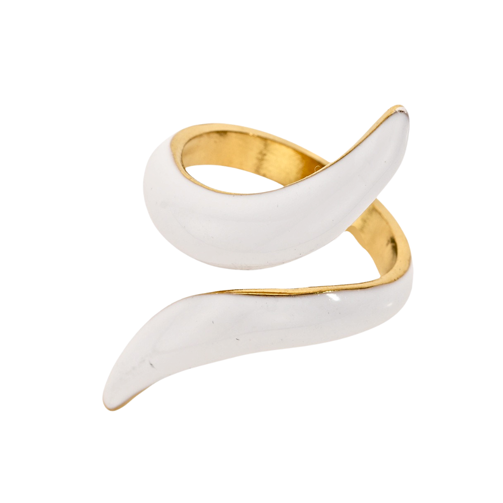Cydney White Adjustable Rings Set