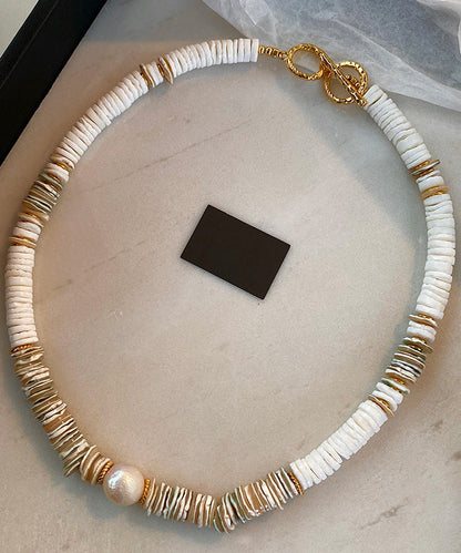 Light Shell Bead Natural Stone Collarbone Necklace
