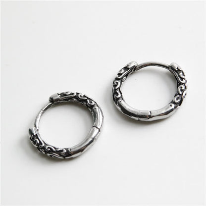 12mm Titanium Steel Balance Hoop Earrings for Spiritual Calm