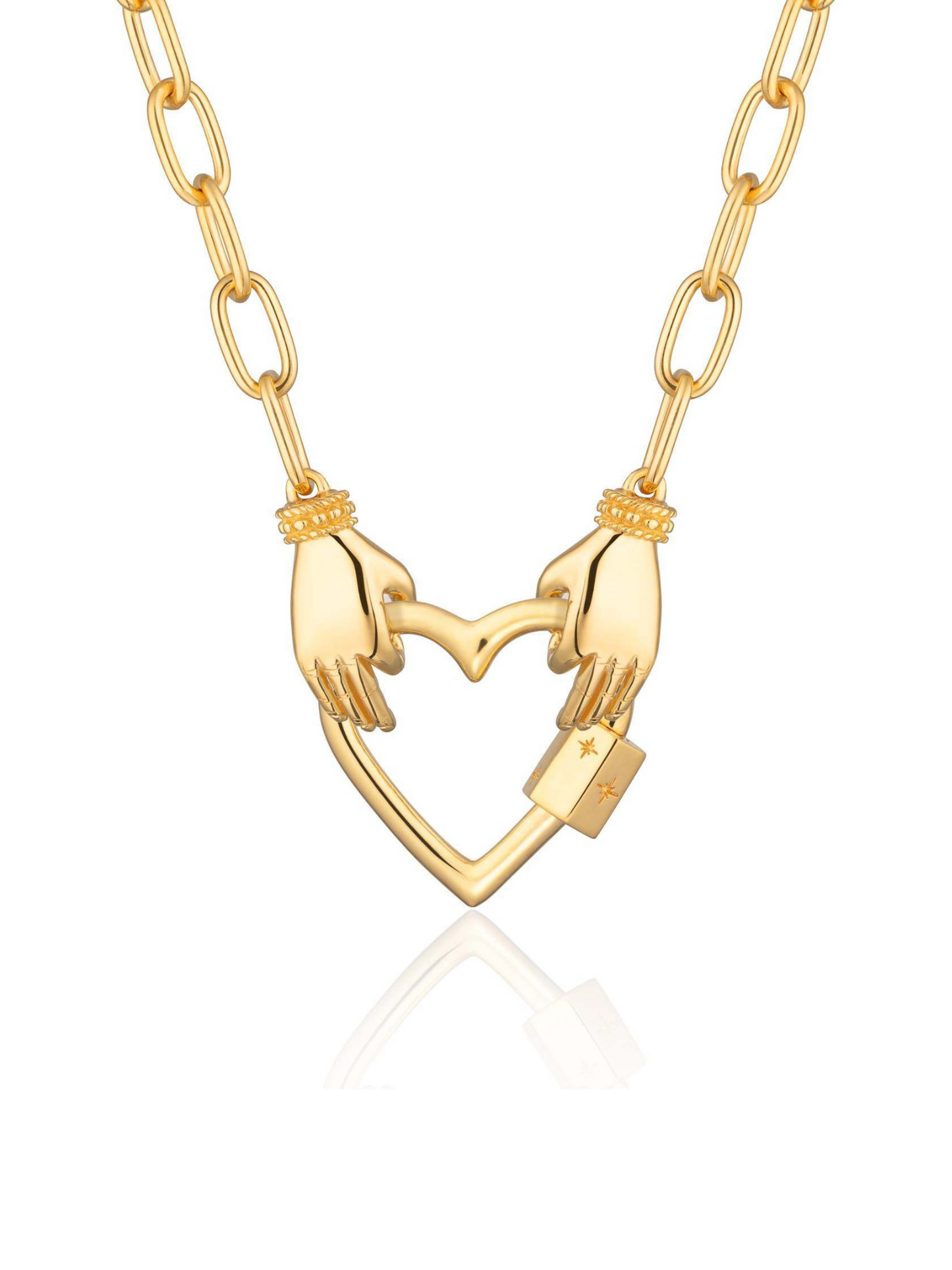 Linked Hands Pendant Necklace