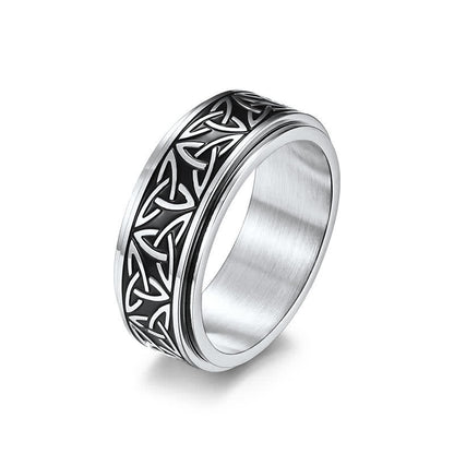 8mm Titanium Steel Triquetra Spiritual Ring for Balance