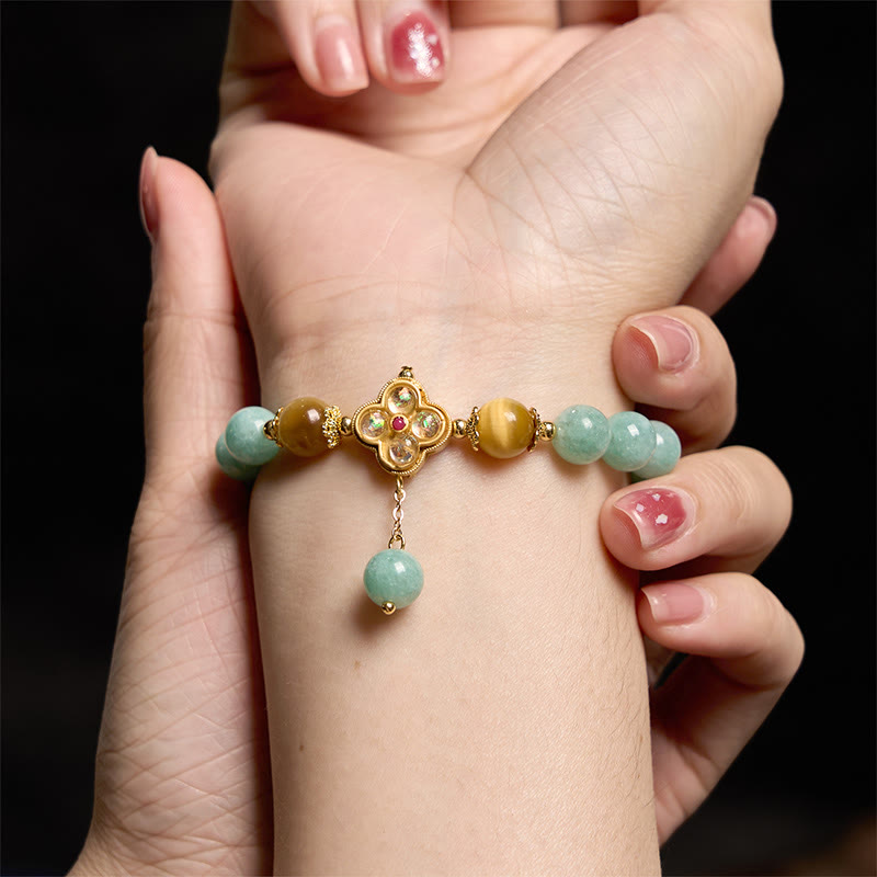 14-16cm Jade Yellow Tiger Eye Prosperity Bracelet