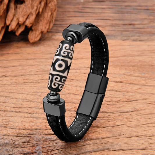 16-18cm Tibetan Dzi Bead Protection Bracelet