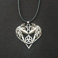 Celtic Trinity Knot Heart Shaped Wolves Necklace