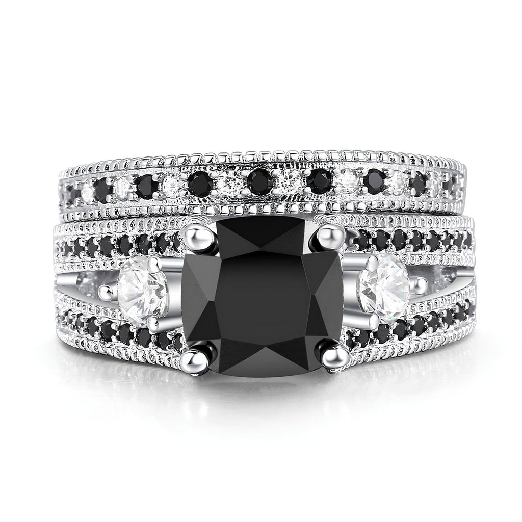 Obsidian Crown of the Veil Ring