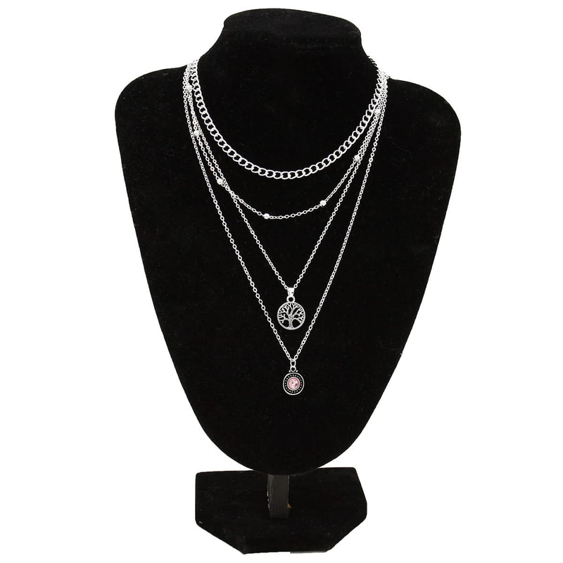 Tree of Life Crystal Necklace 4 Pcs Set