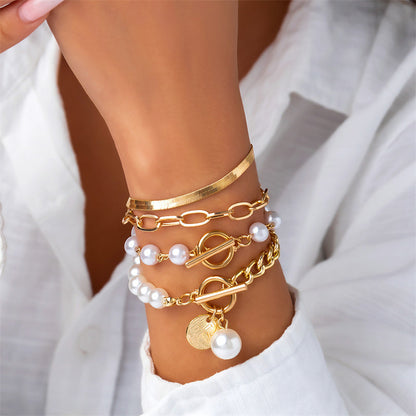 Patchwork Chains Pearl Bracelets