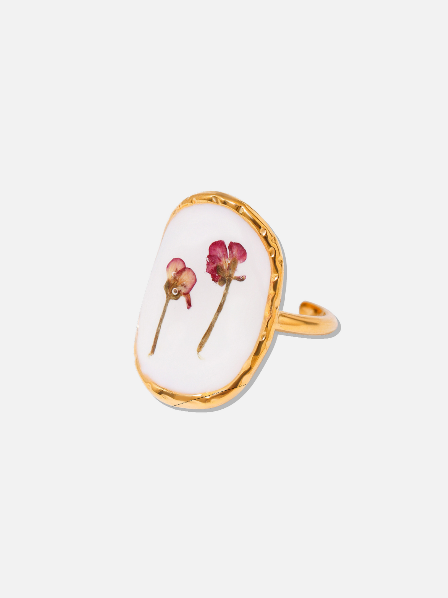 Spring Adjustable White Ring Set