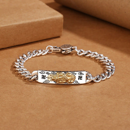 Buddha Stones Om Mani Padme Hum Pixiu Swastika Spring Buckle Wisdom Bracelet