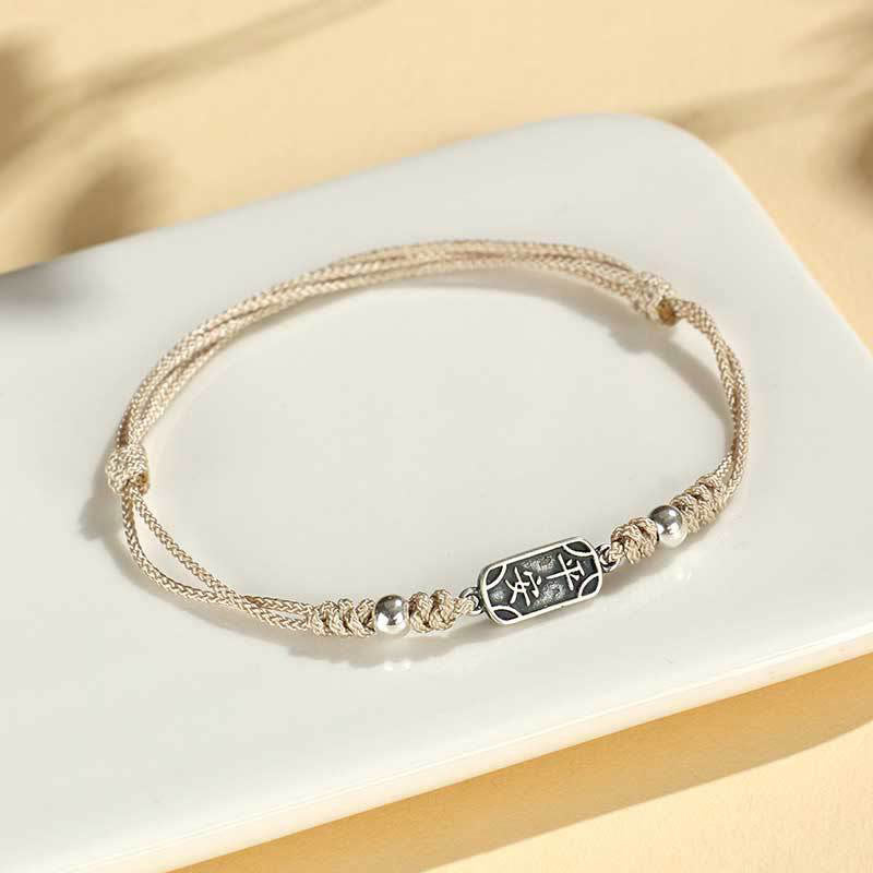 925 Sterling Silver Red String Bracelet for Peace & Joy