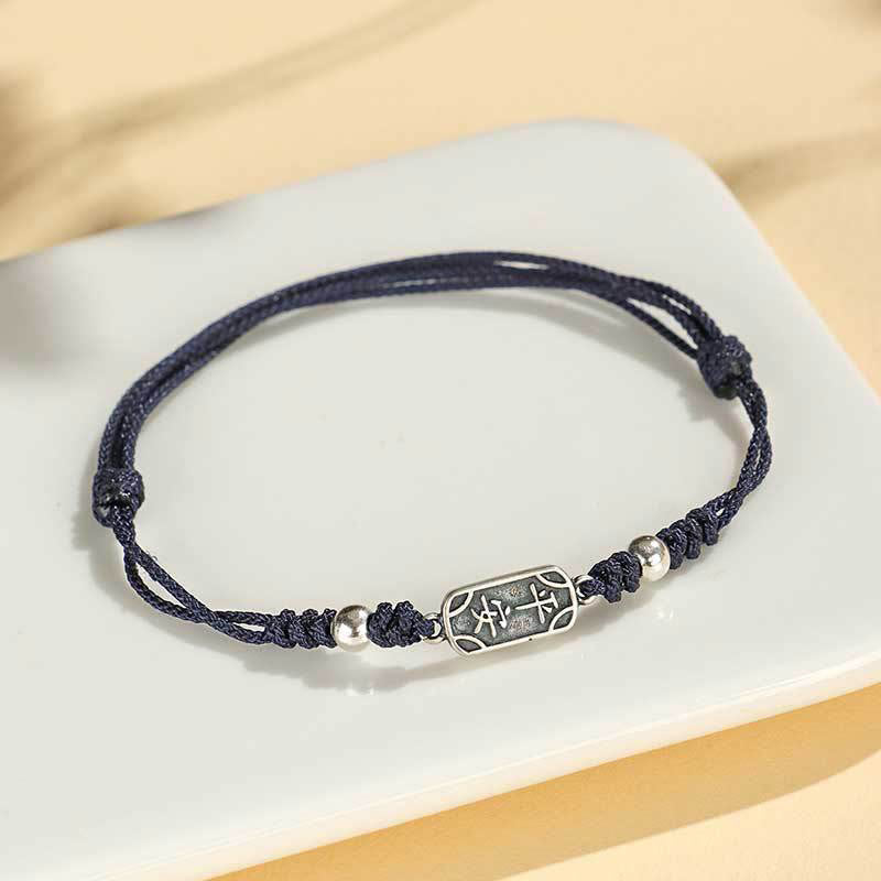 925 Sterling Silver Red String Bracelet for Peace & Joy