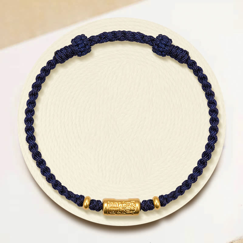 Handmade 999 Gold Red String Bracelet for Strength