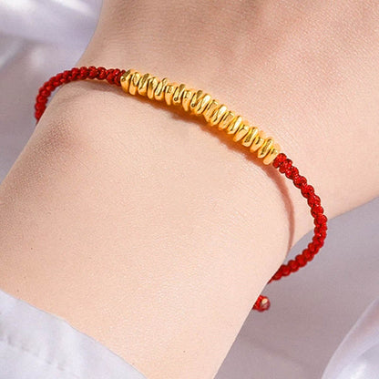 Handmade 999 Gold Protection Red String Braided Bracelet