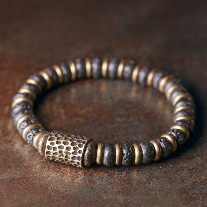 Buddha Stones Lava Rock Beads Calm Copper Bracelet