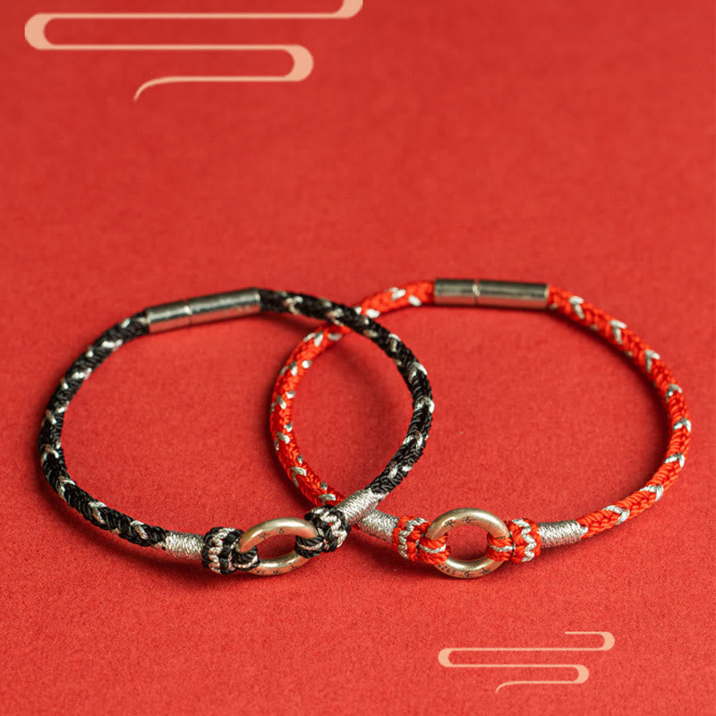 Red String Safety Bracelet | Sterling Silver Luck Charm