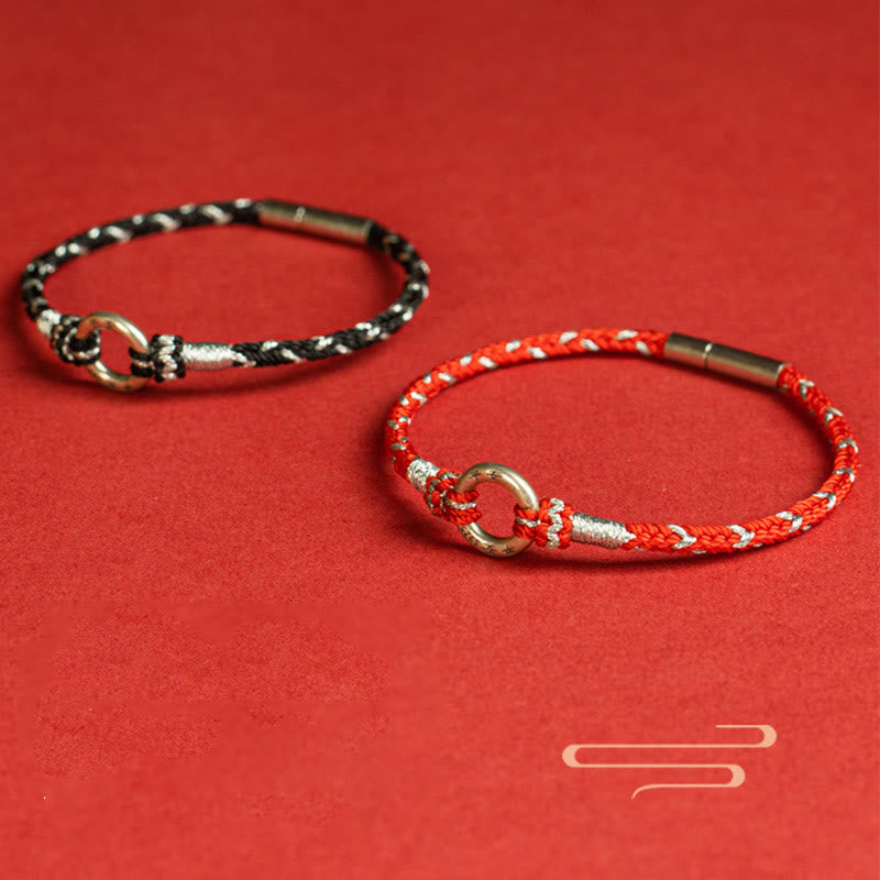 Red String Safety Bracelet | Sterling Silver Luck Charm