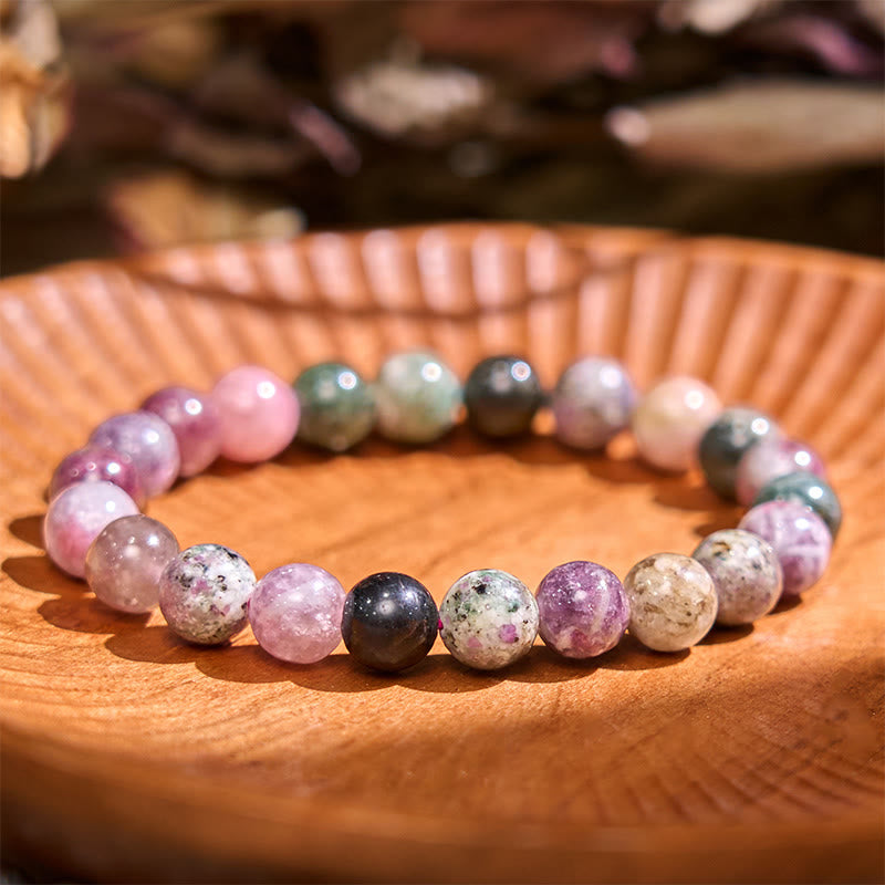 Buddha Stone Various Crystals Malachite Lazurite Lapis Lazuli Hemimorphite Calmness Bracelet