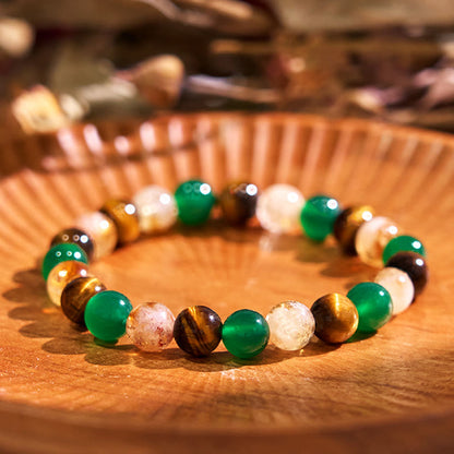 Buddha Stone Various Crystals Malachite Lazurite Lapis Lazuli Hemimorphite Calmness Bracelet