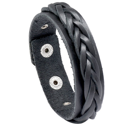Buddha Stones Weaving Leather Adjustable Buckle Strengthen Bracelet