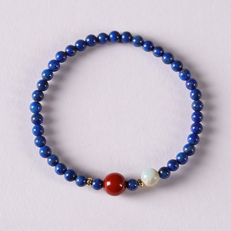 Buddha Stones Small Lazurite Lapis Lazuli Agate Ultra-thin Beads Positive Bracelet