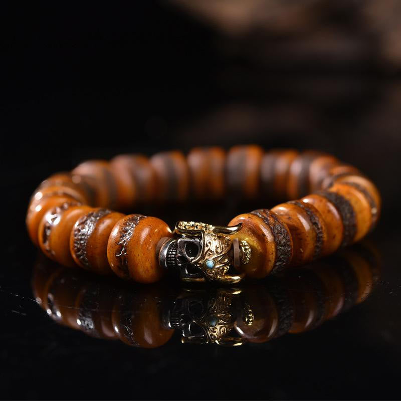 Buddha Stones Tibetan Bone Beads Skull Balance Bracelet