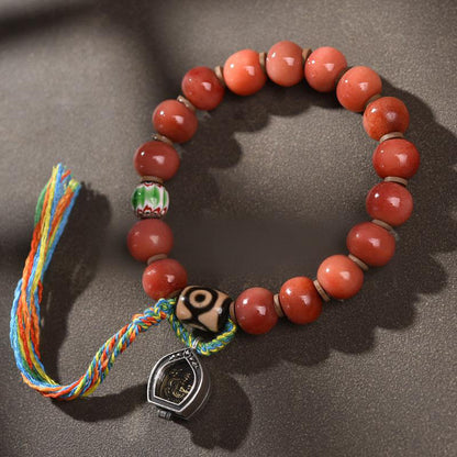 Buddha Stones Tibetan Camel Bone Tassel Luck Bracelet