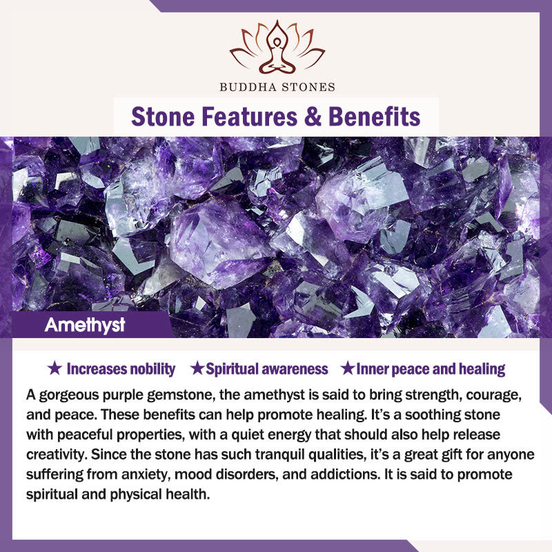 Buddha Stones Natural Dunhuang Colorful Beads Amethyst Lazurite Lapis Lazuli Balance Bracelet