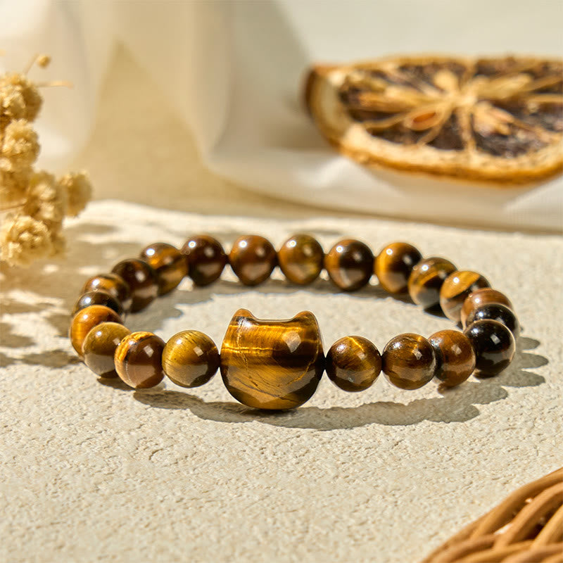 Buddha Stones Cat Tiger Eye Power Beads Bracelet