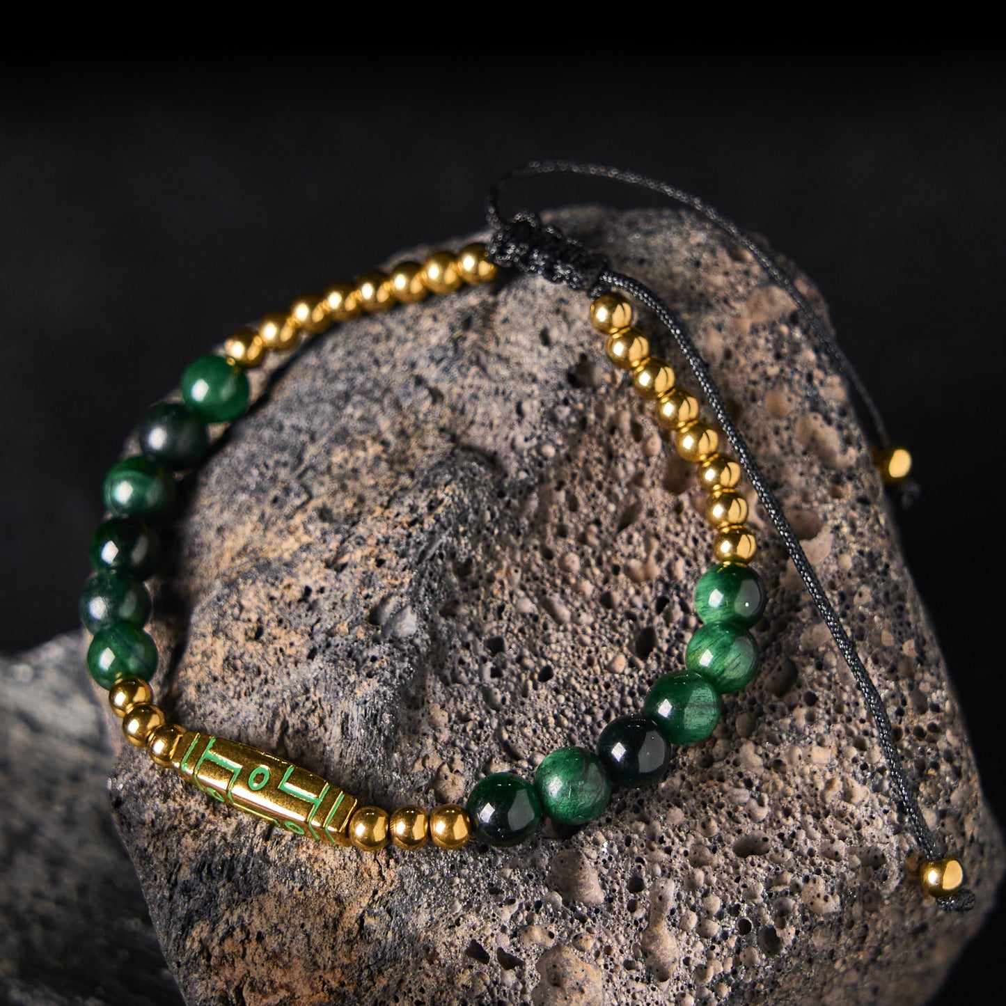 Buddha Stones Bone Pattern Tiger Eye Courage Beads Bracelet