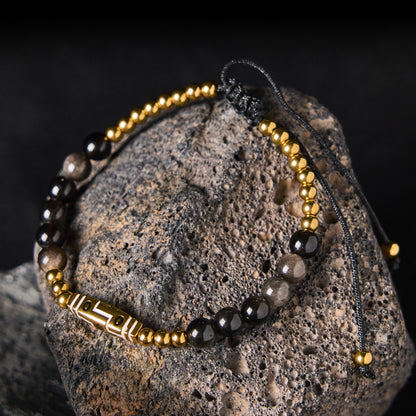 Buddha Stones Bone Pattern Tiger Eye Courage Beads Bracelet
